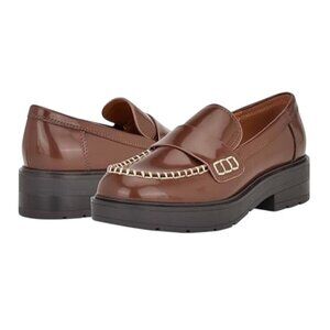 Nine West Women's 9M Kipla3 Casual Loafer Medium Brown 210 Stylish Round Toe NEW